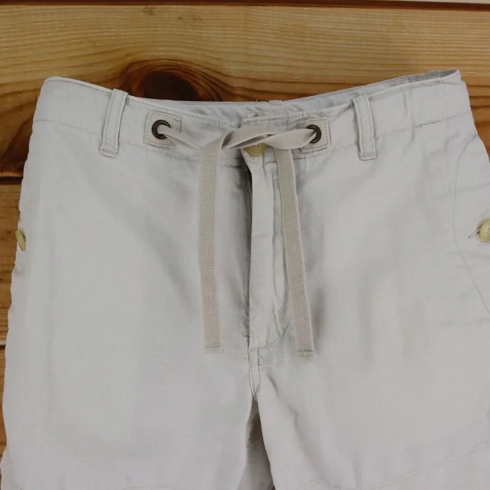 J. Crew Chino Shorts‎ Mens Size 32 Ivory 100% Cotton Pockets Drawstring Waist